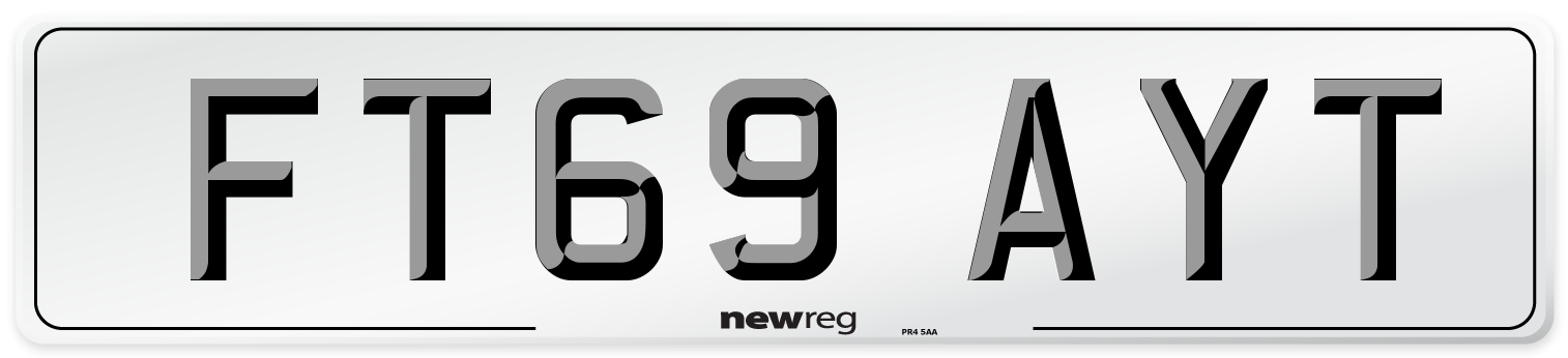 FT69 AYT Number Plate from New Reg